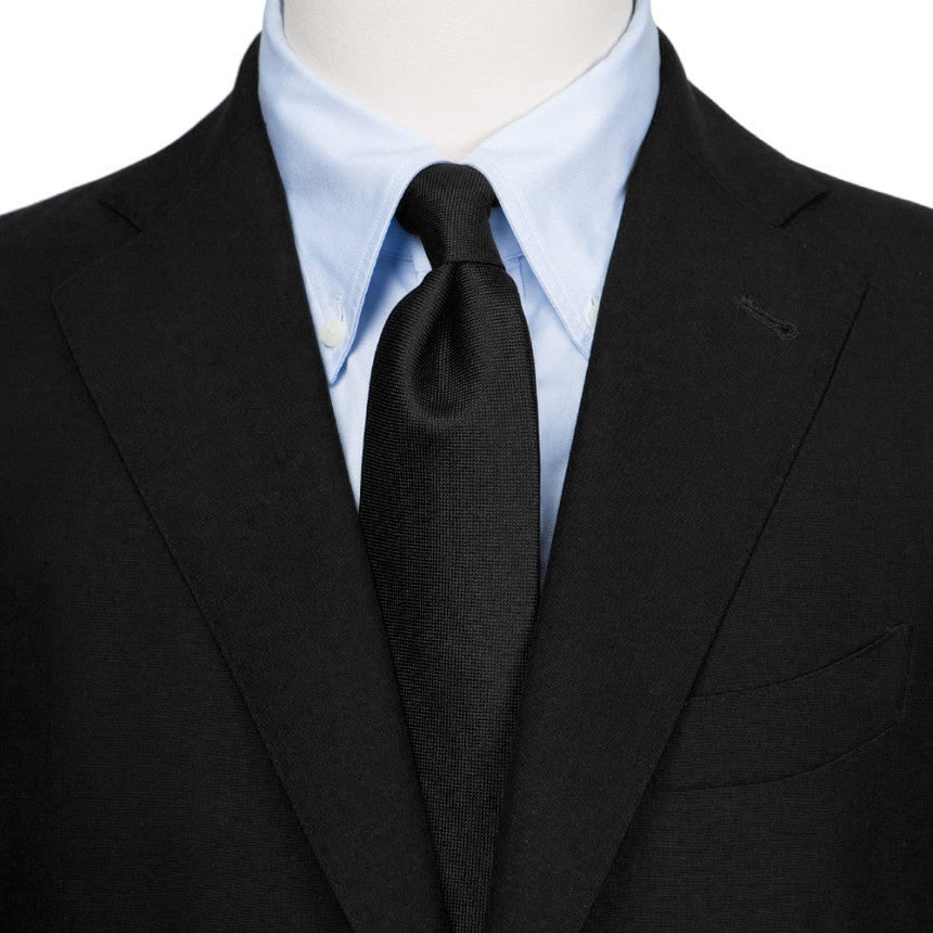 Classic Black Solid Silk Tie