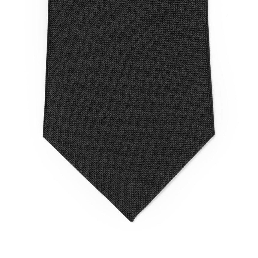 Classic Black Solid Silk Tie