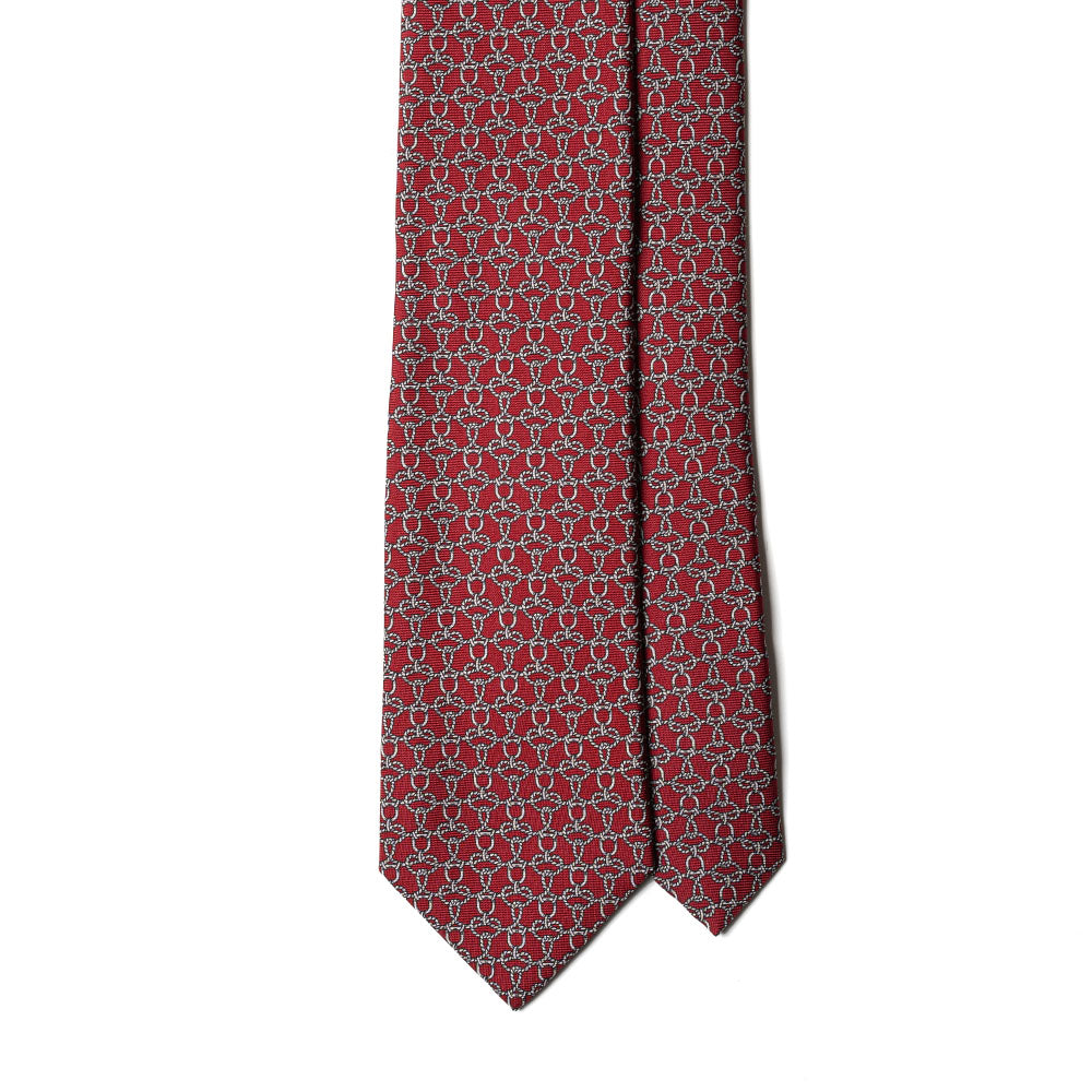 Bit Chain Classic Red Printed Silk