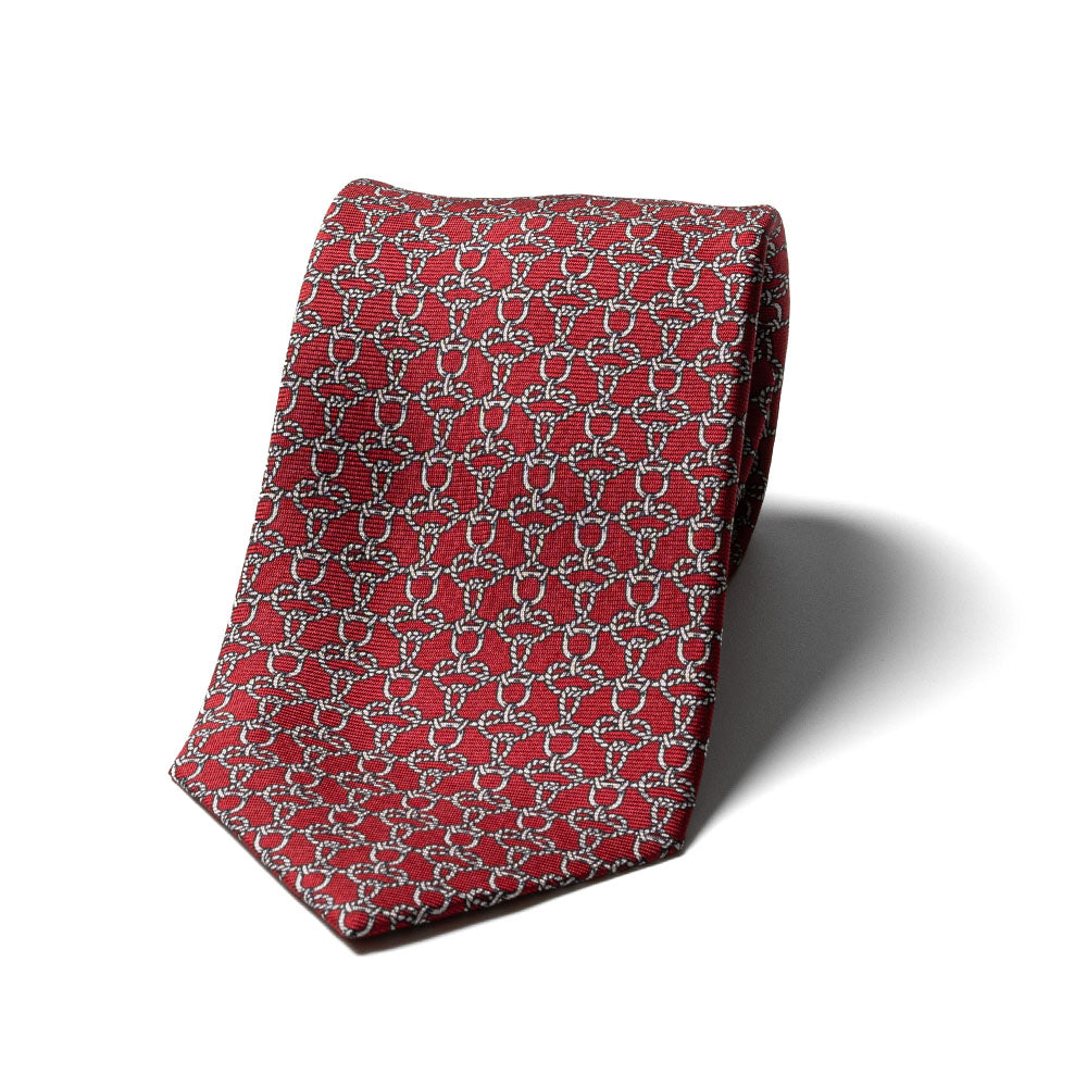 Bit Chain Classic Red Printed Silk
