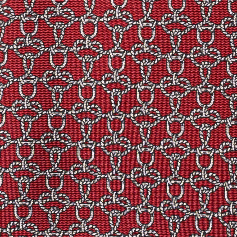 Bit Chain Classic Red Printed Silk