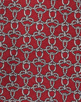 Bit Chain Classic Red Printed Silk