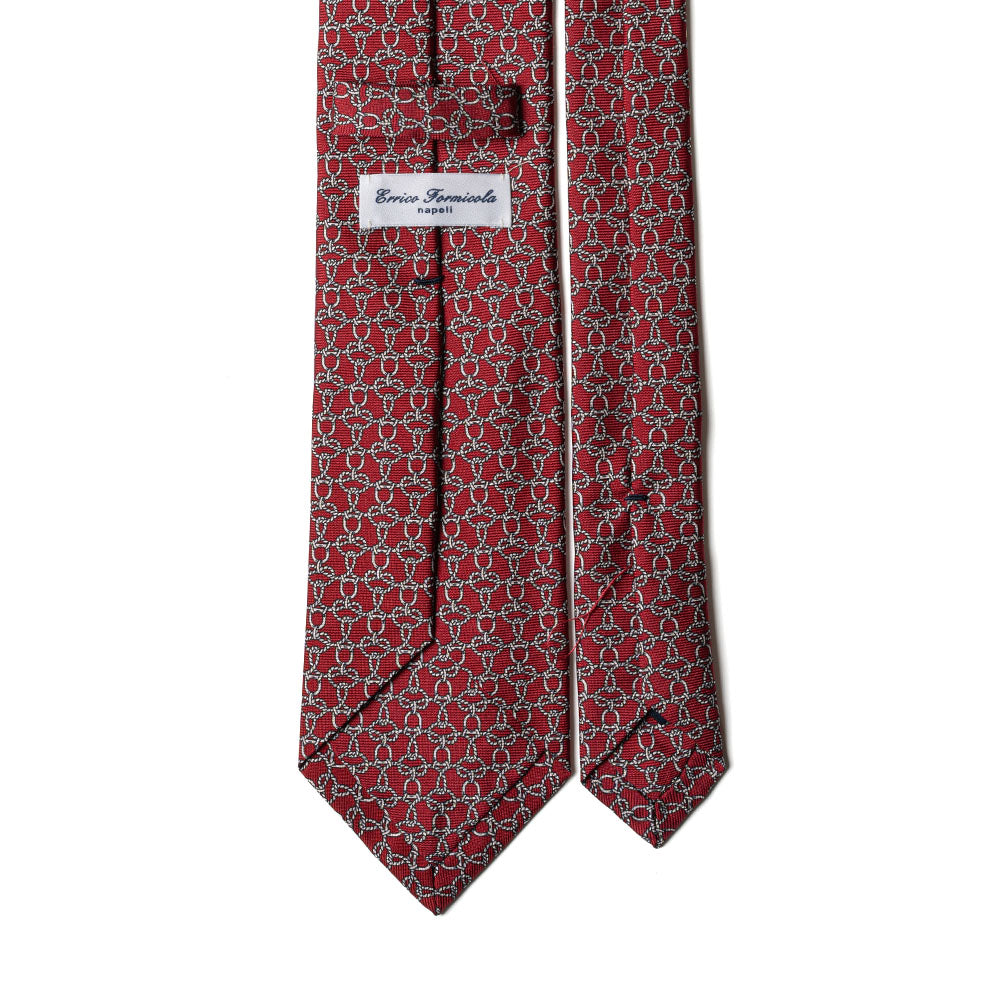 Bit Chain Classic Red Printed Silk