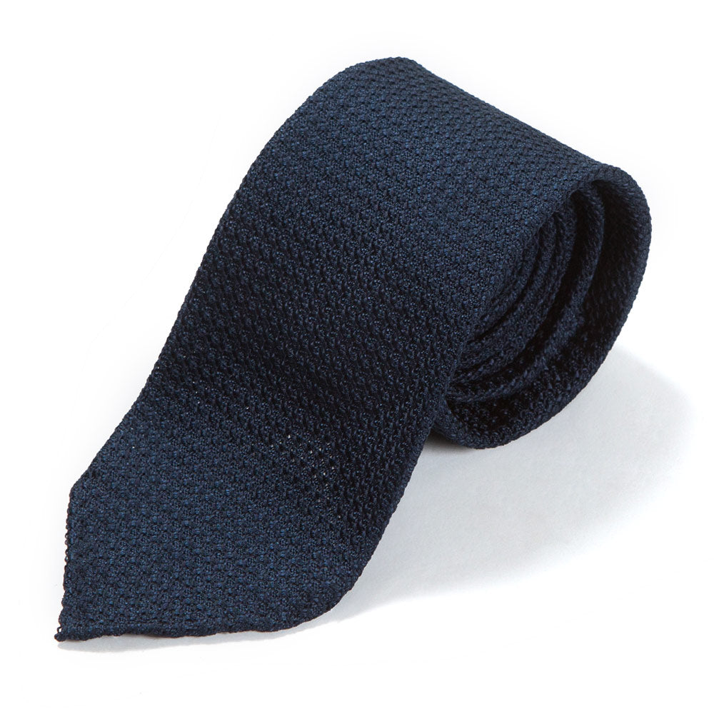 Grossa Grenadine Dark Navy Silk Sfodarato Tie