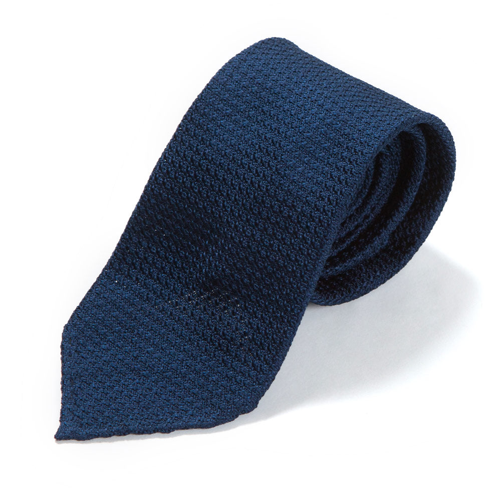 Grossa Grenadine Navy Silk Sfodarato Tie