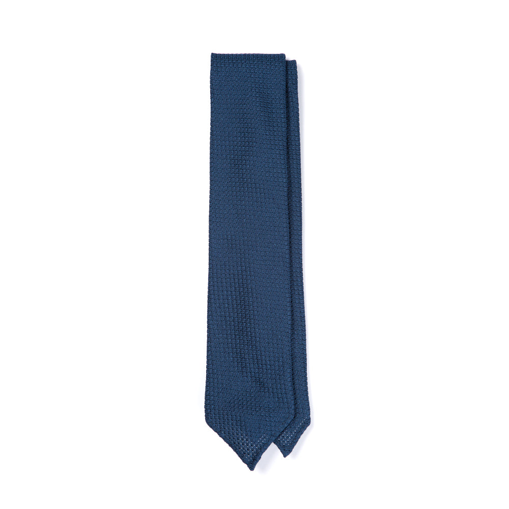 Grossa Grenadine Navy Silk Sfodarato Tie