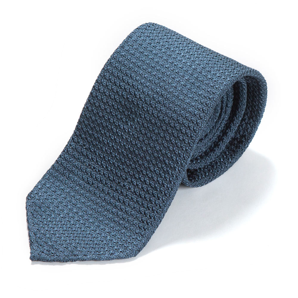 Grossa Grenadine Blue Silk Sfodarato Tie