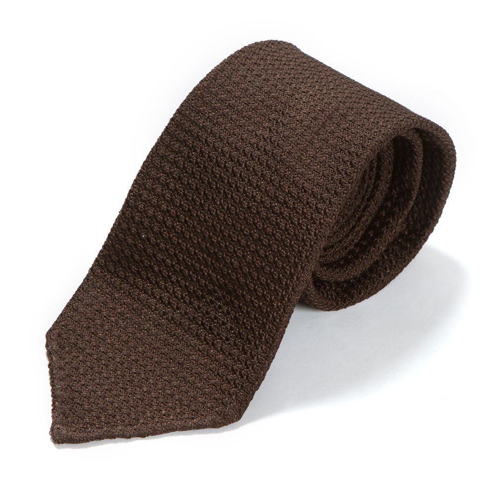 Grossa Grenadine Brown Silk Sfoderato Tie