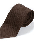 Grossa Grenadine Brown Silk Sfoderato Tie