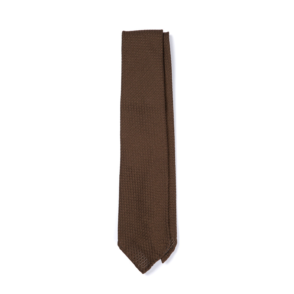 Grossa Grenadine Brown Silk Sfoderato Tie