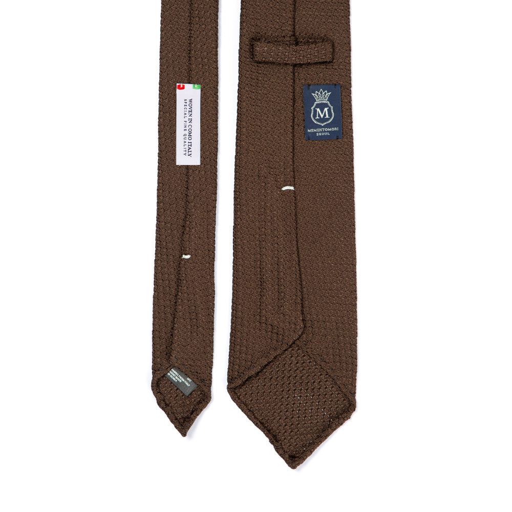 Grossa Grenadine Brown Silk Sfoderato Tie