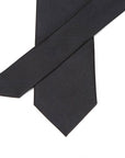 King Twill Solid Black Silk Tie