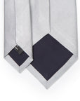 King Twill Solid Silver Silk Tie