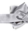 Silver Satin Silk Self-Tie Bow Tie