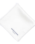 White Printed Twill Silk Pocket Square