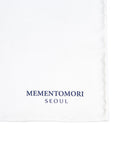 White Printed Twill Silk Pocket Square