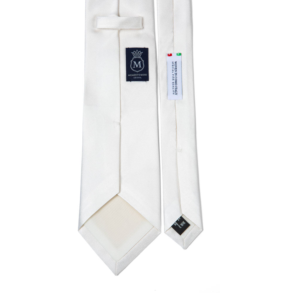 Wedding Italian Satin Ivory Solid Silk Tie