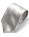 Wedding Italian Satin Gray Solid Silk Tie