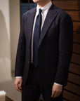 Colombo Glen Check Pattern Navy Wool Tie