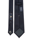 Colombo Glen Check Pattern Navy Wool Tie