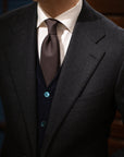 Colombo Glen Check Pattern Brown Wool Tie