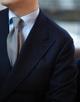 Colombo Glen Check Pattern White Black Wool Tie