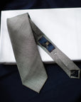 Colombo Glen Check Pattern White Black Wool Tie