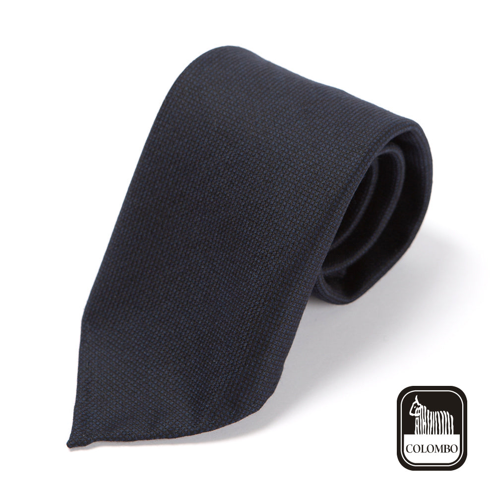 Colombo New Mori Solid Dark Navy Wool Sfoderato Tie