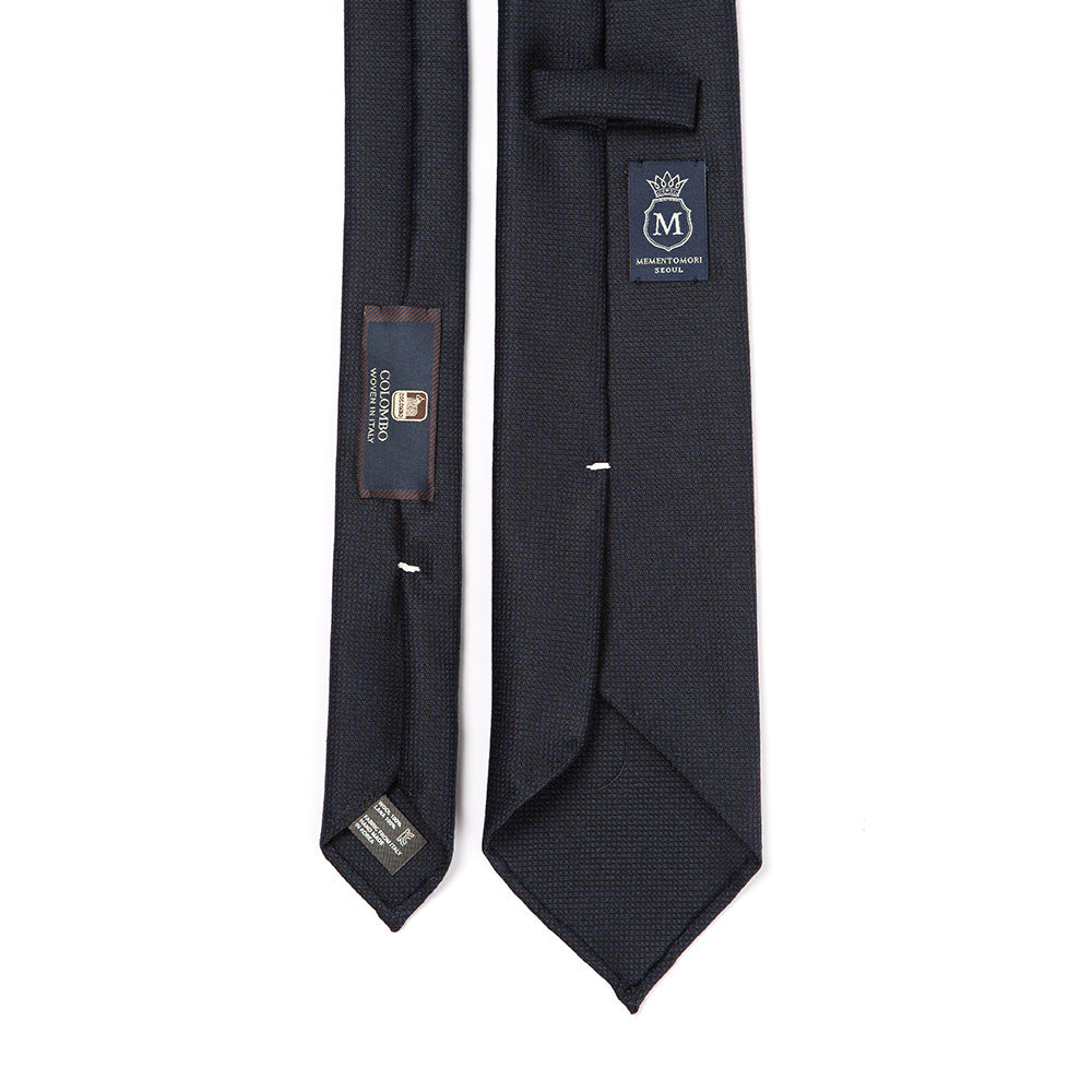 Colombo New Mori Solid Dark Navy Wool Sfoderato Tie