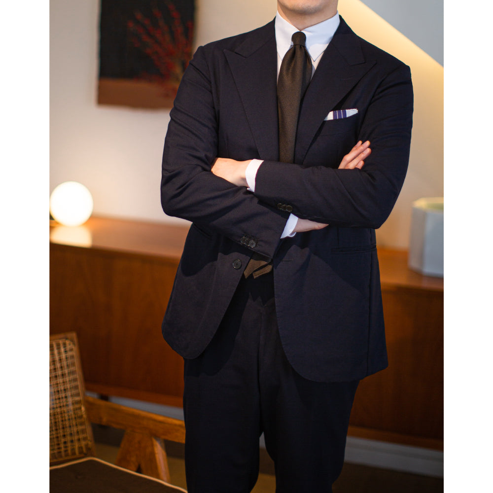 Colombo New Mori Solid Brown Wool Sfoderato Tie