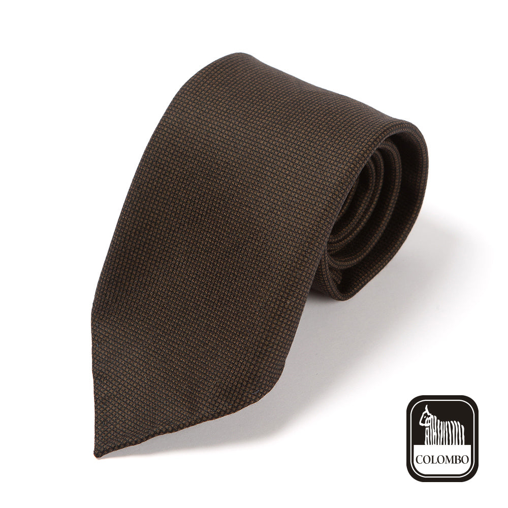 Colombo New Mori Solid Brown Wool Sfoderato Tie