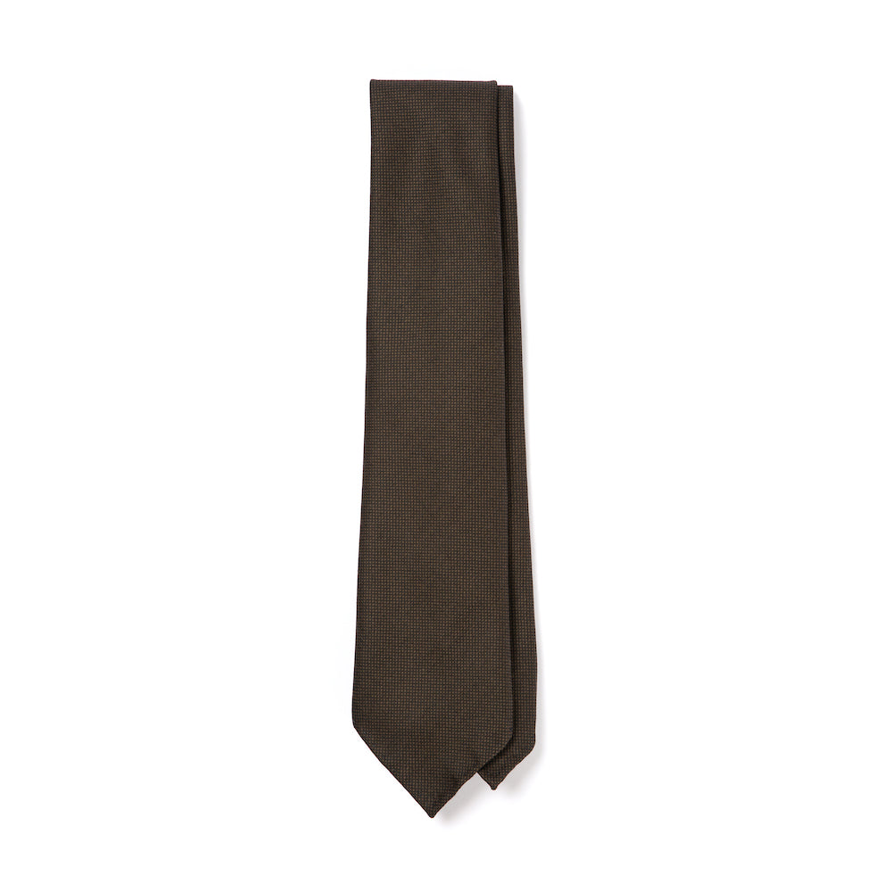 Colombo New Mori Solid Brown Wool Sfoderato Tie