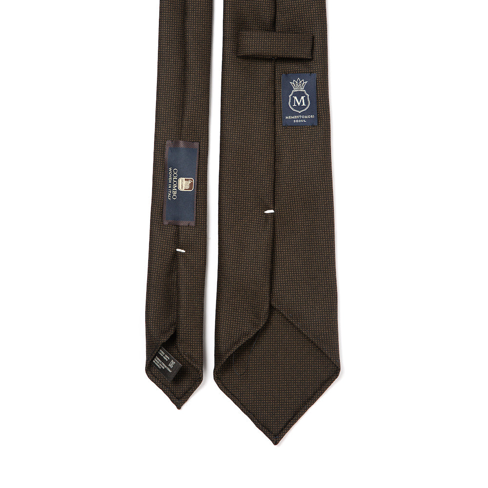 Colombo New Mori Solid Brown Wool Sfoderato Tie