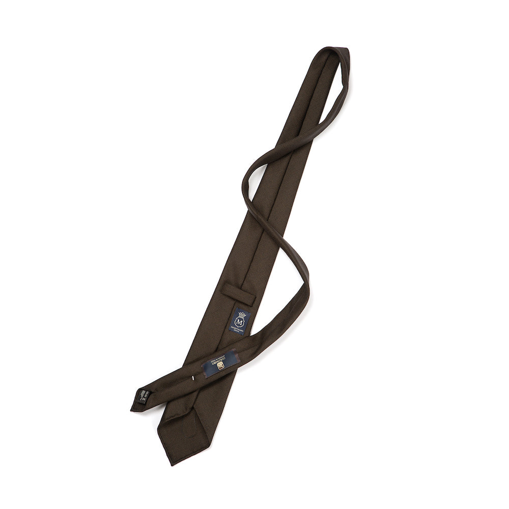 Colombo New Mori Solid Brown Wool Sfoderato Tie