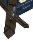 Colombo New Mori Solid Brown Wool Sfoderato Tie