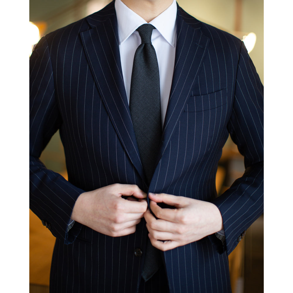 Colombo New Mori Solid Charcoal Gray Wool Sfoderato Tie