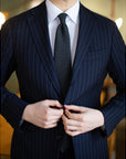 Colombo New Mori Solid Charcoal Gray Wool Sfoderato Tie