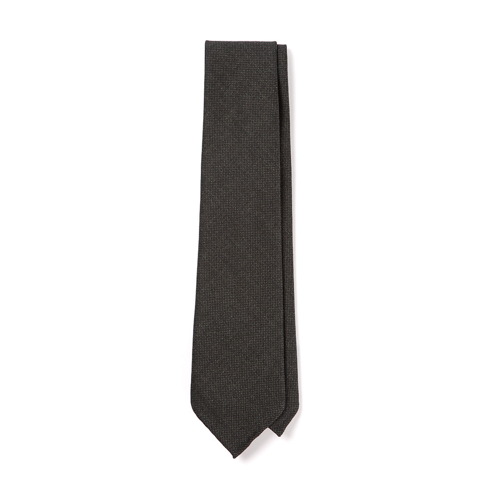 Colombo New Mori Solid Charcoal Gray Wool Sfoderato Tie