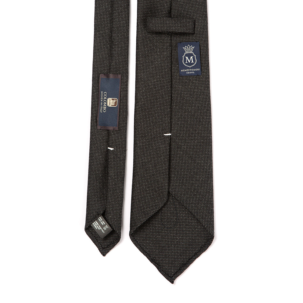 Colombo New Mori Solid Charcoal Gray Wool Sfoderato Tie