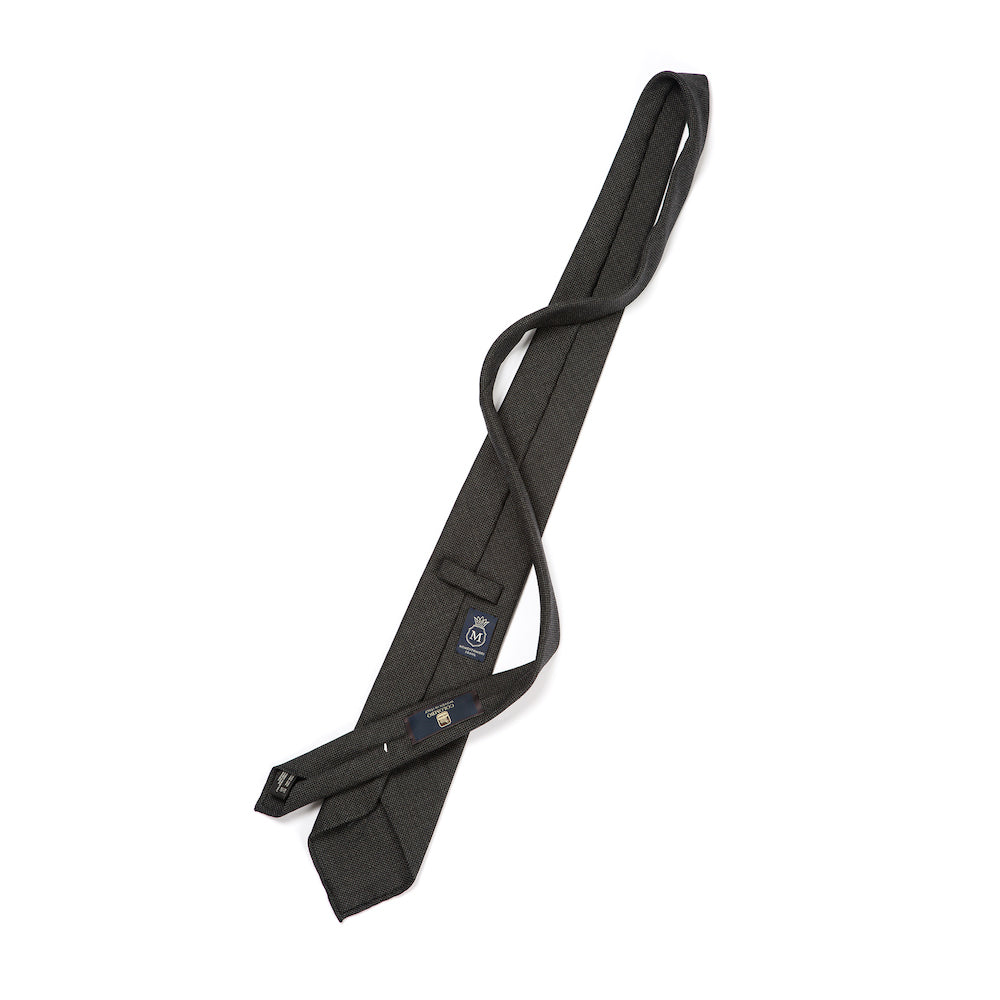 Colombo New Mori Solid Charcoal Gray Wool Sfoderato Tie