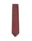Clover & Fiore Burgundy White Hand-Printed Silk Tie