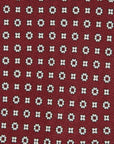 Clover & Fiore Burgundy White Hand-Printed Silk Tie