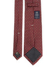 Clover & Fiore Burgundy White Hand-Printed Silk Tie