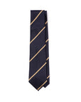 Champagne Gold Mori Stripe Dark Navy Silk Tie
