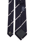 Silver Mori Stripe Dark Navy Silk Tie