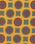 Vintage Pattern Mustard Yellow Hand-Printed Silk Tie