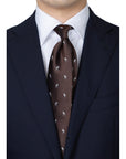 Garden Tulip Brown Silk Tie