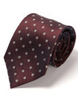 Grace Flower Deep Burgundy Silk Tie