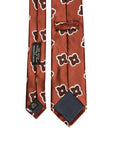Big Flower Pattern Red Brown Silk Tie