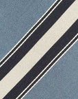 Classic Stripe Blue Grey Navy Silver Silk Tie